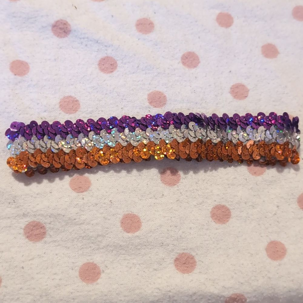 Orange Silver Purple Sequence Headband